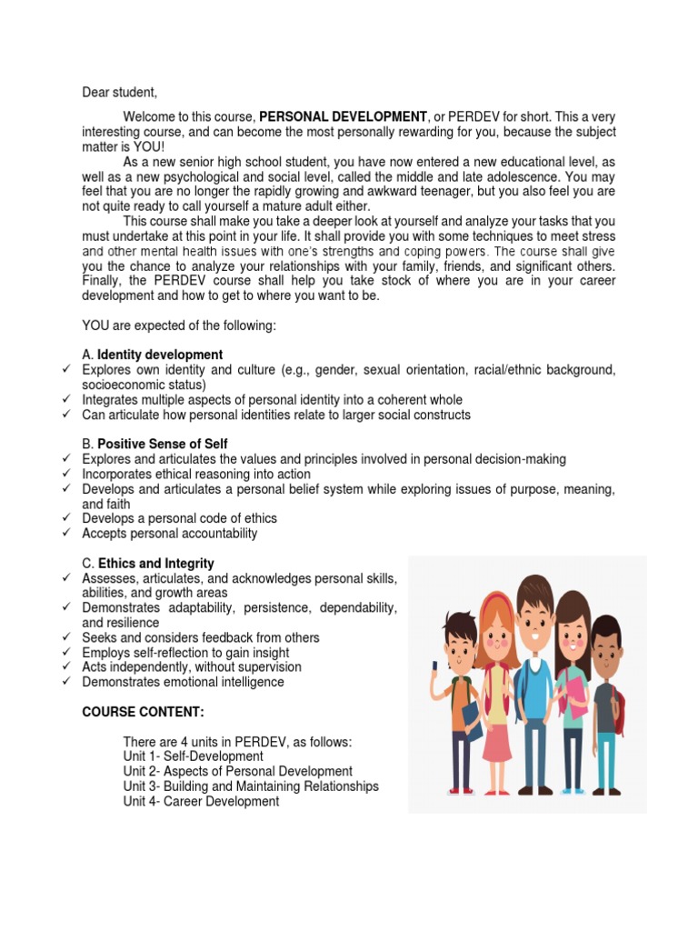 Personal development module 1 pdf adolescence self esteem