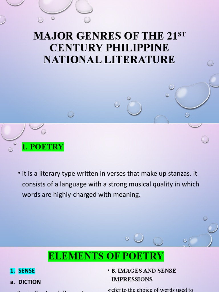 Major Genres in 21st Century Philippine Literature | PDF | Poetry ...