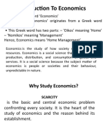 Introduction To Economics. Sociology Department