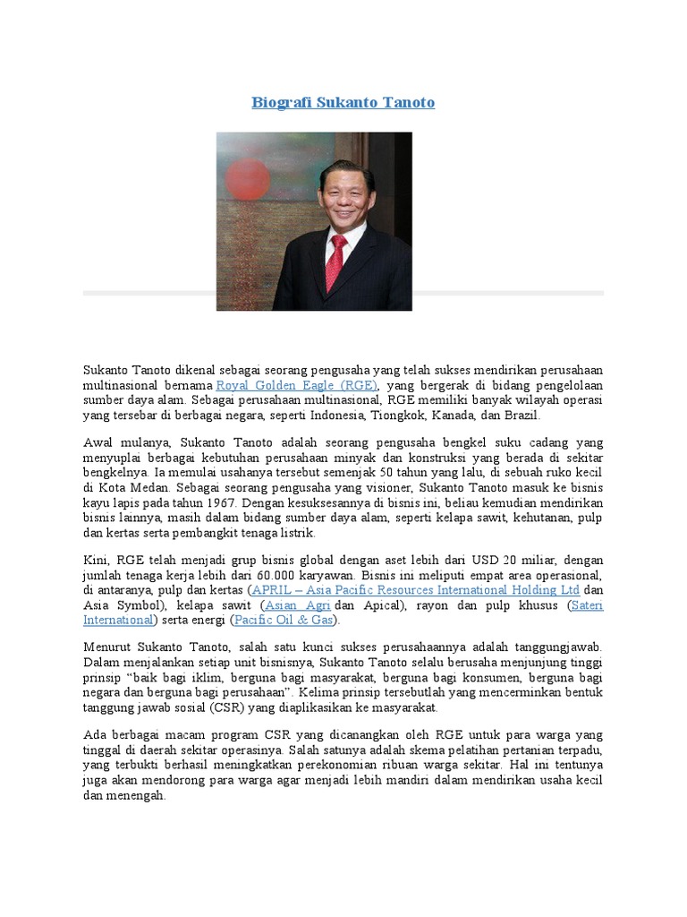 Biografi Sukanto Tanoto | PDF