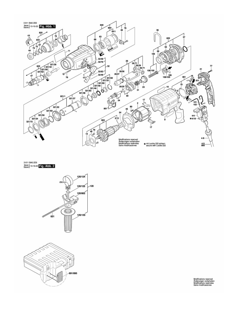 Bosch Rotary Hammer GBH 2 24 D 3 611A0 2D0 Illustrations PDF