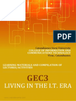 Catanduanes State University College of ICT Learning Materials on Living in the IT Era