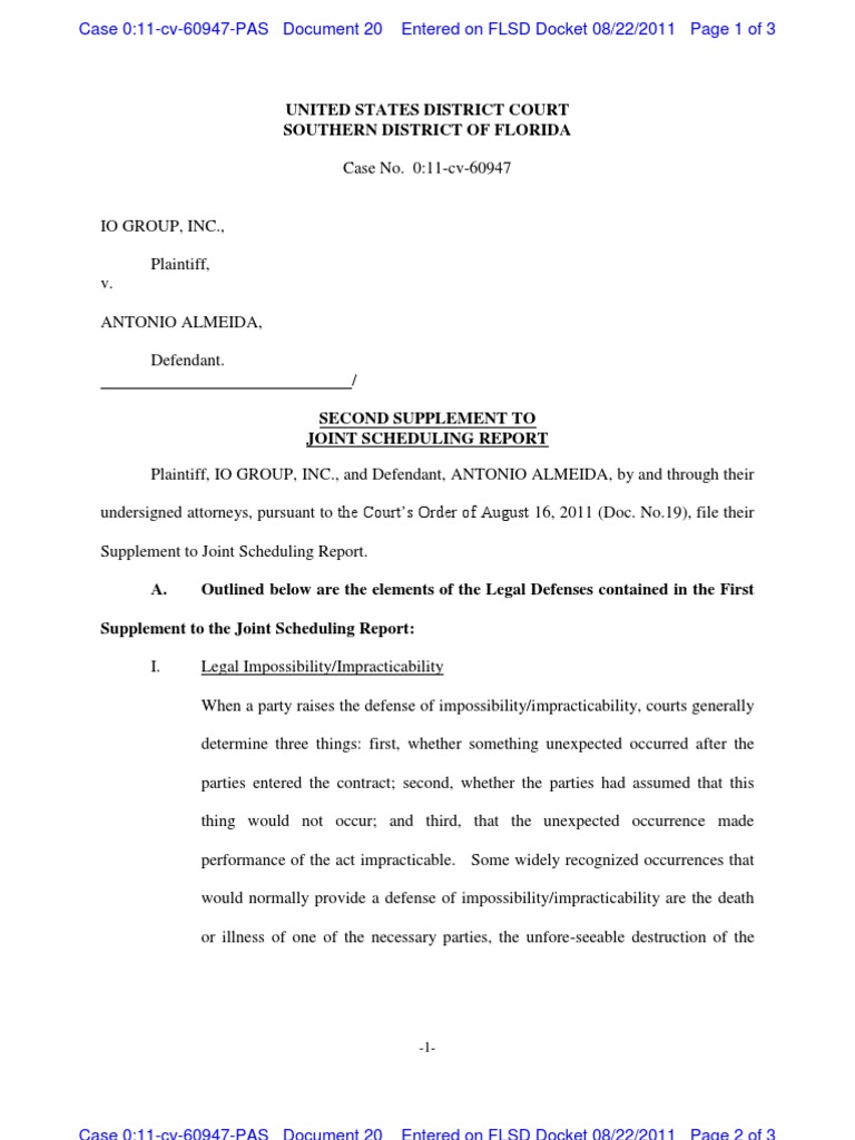 11Cv60947 Docket 20 Second Supplement PDF Federal Rules Of Civil Procedure Joinder