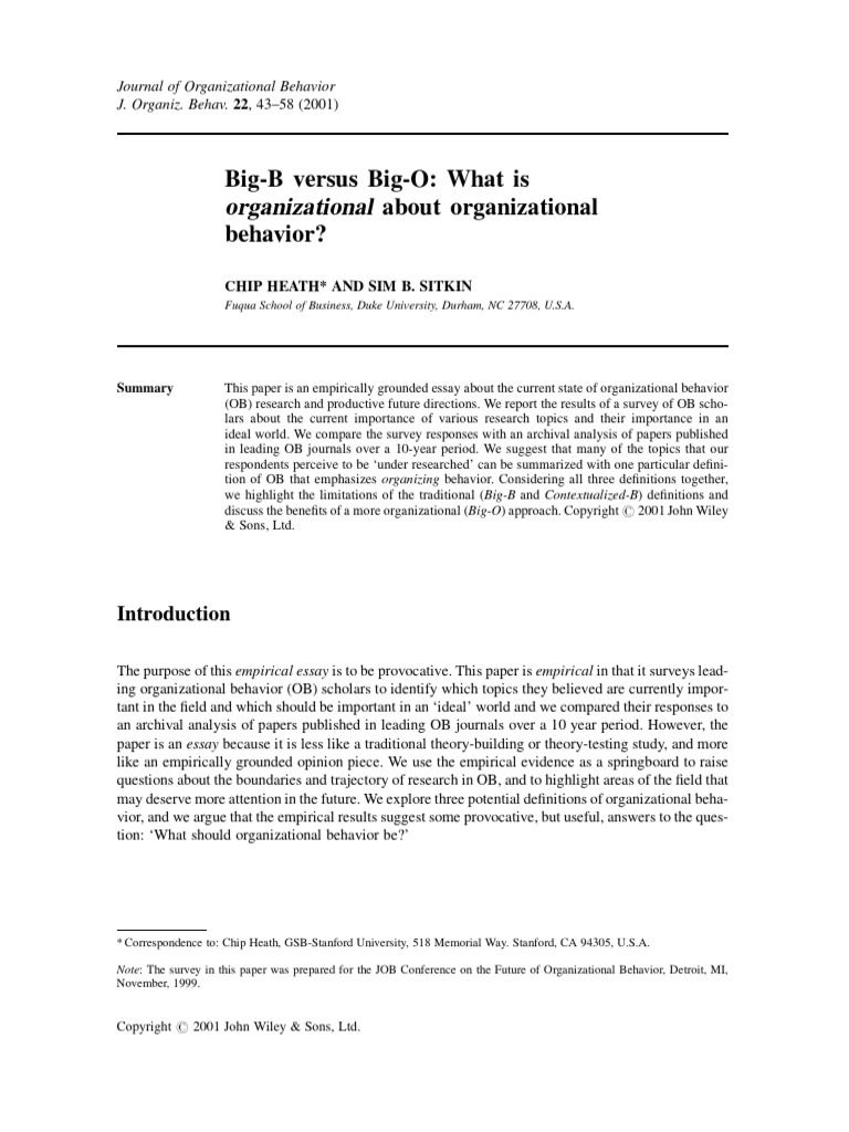 05 Heath and Sitkin 2001 BigB Versus BigO What Is Organizational