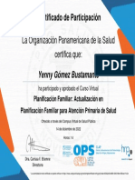 Planificación Familiar Actualización en Planificación Familiar para Atención Primaria de Salud-Certificado Del Curso 2635490