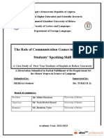 The Role of Communication Games in Developing Students’ Speaking Skill