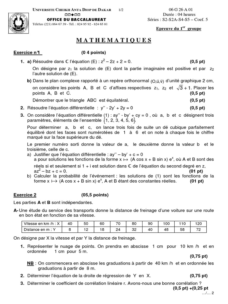 2006 Bac Math Ter s2 | PDF | Tangente (géométrie) | Mathématiques