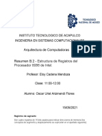 Estructura de Regitros Del Procesador 8086 de Intel.