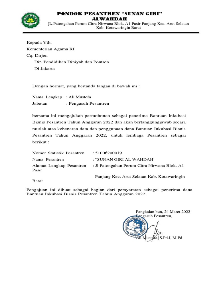 Contoh Surat Permohonan | PDF