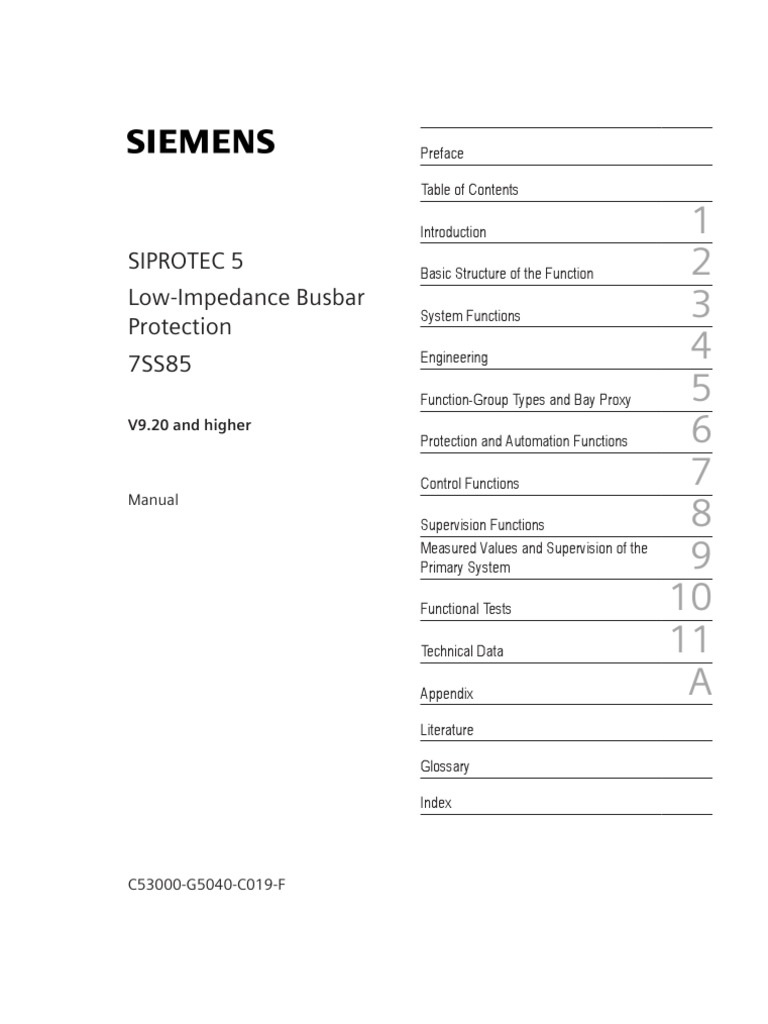SIP5 7SS85 V09.20 Manual C019-F en | PDF | Electromagnetic ...