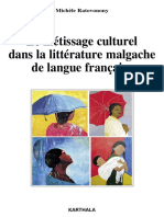 Le Métissage Culturel Dans La Littérature Malgache de Langue Française by Ratovonony Michèle