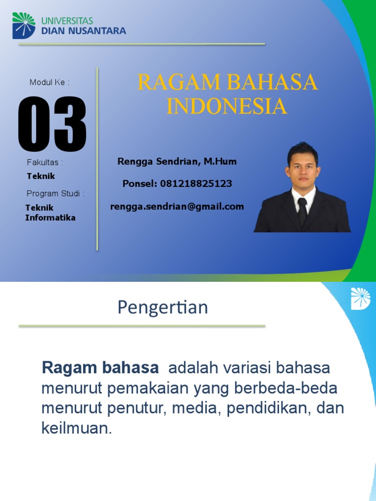 3 Ragam Bahasa Indonesia PDF