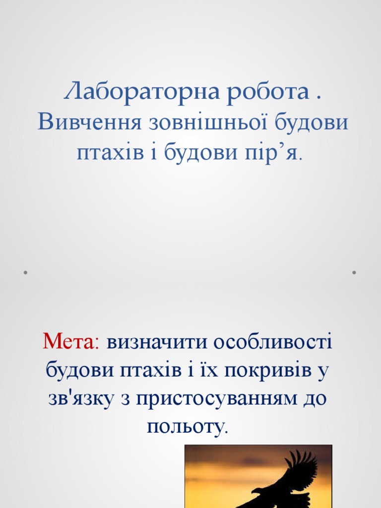 Лабораторна робота Будова птаха (копия) | PDF