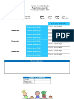 Formato de Reporte de Evaluacion Preescolar en Word