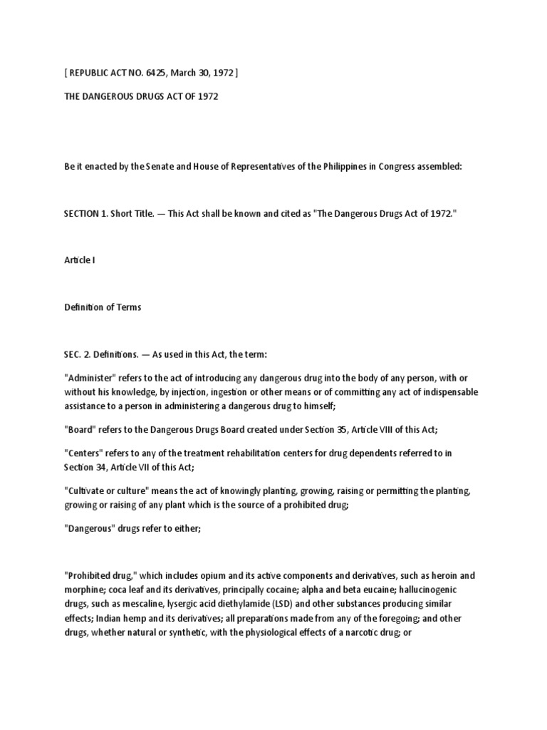 Ra 6425 PDF Medical Prescription Probation