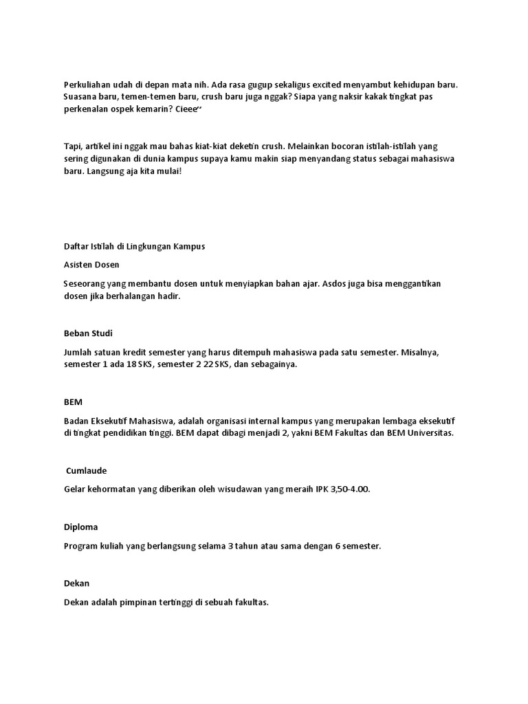 Singkatan Singkatan Kampus PDF