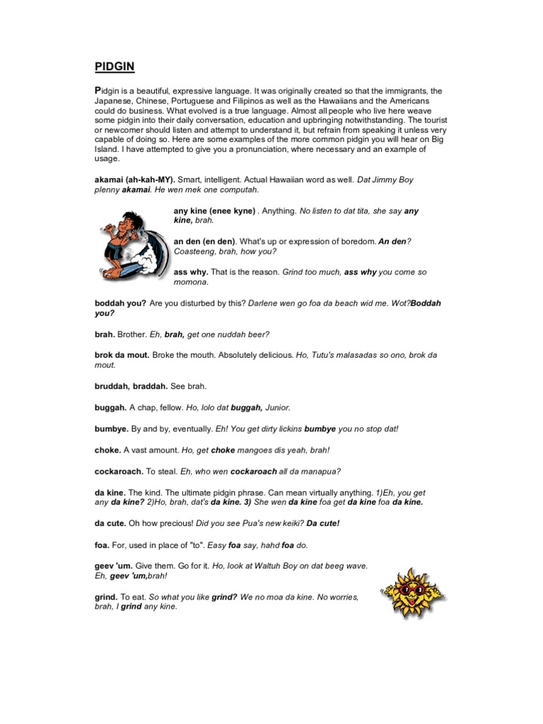 Pidgin English Language Symbols