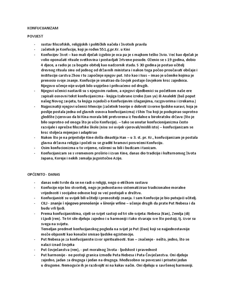 KONFUCIJANIZAM | PDF