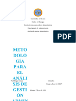 Metodología para El Análisis de Gestión Administrativa