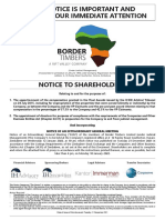BRDR - ZW Notice To Shareholders