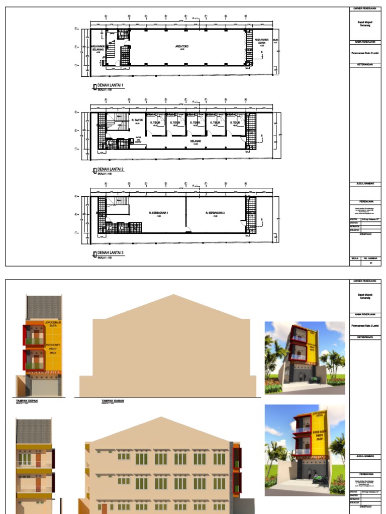 Desain Ruko 2 Lantai di Semarang | PDF