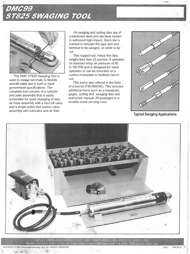 DMC99 ST825 Swaging Tool Manual PDF