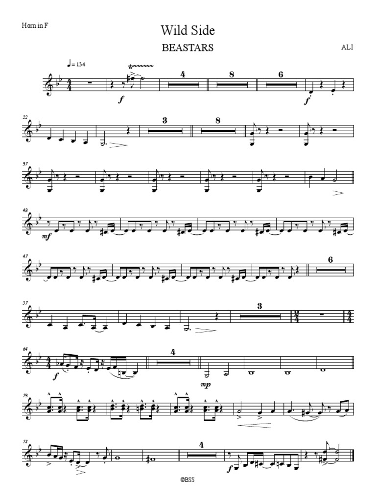 Beastars Wild Side Horn In F Pdf