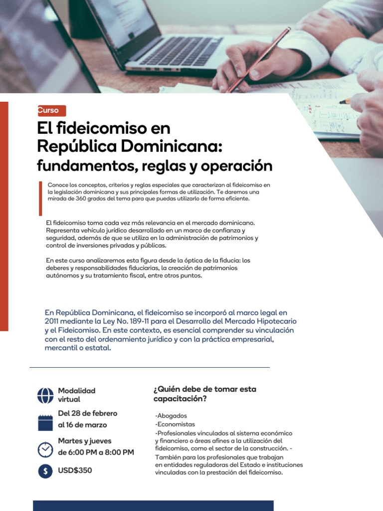 Curso sobre Fideicomiso en RD: Fundamentos y Uso | PDF | Ley de ...