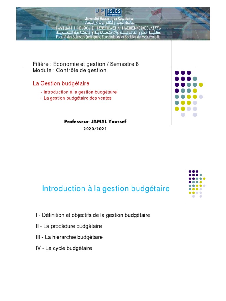 Cours - Gestion-Budgetaire 2020-2021 | PDF | Budget | Sodles