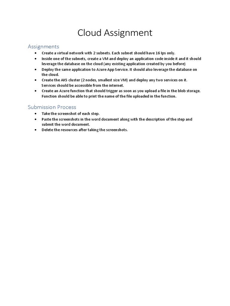Cloud Assignment: Azure Deployment Steps | PDF | Art | Computers