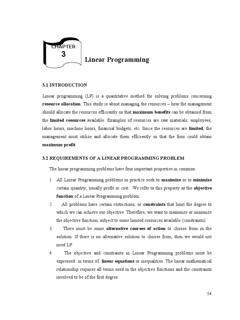 CH 3a Linear Programming | PDF | Linear Programming | Mathematical ...