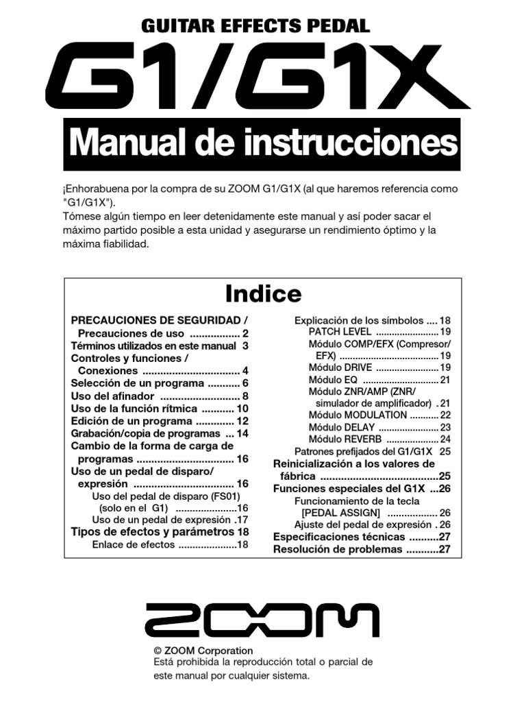 Manual Zoom en Español G1G1X