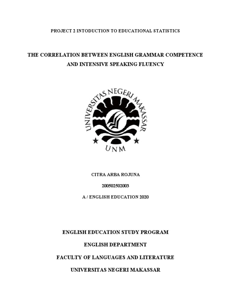 The Correlation Between English Grammar Competence | PDF | Fluency ...