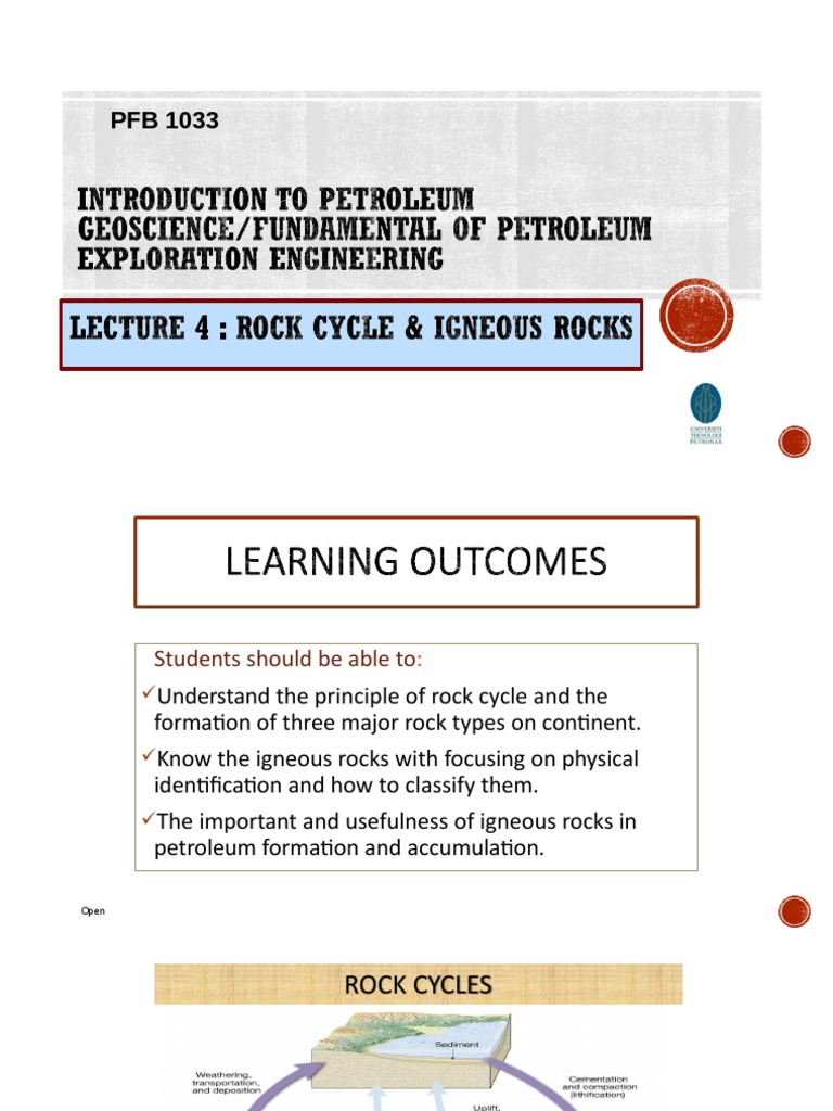 Lecture 4 Rock Cycle and Igneous Rock | PDF | Igneous Rock | Rock (Geology)
