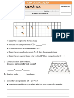 Avaliação de Matemática com 6 questões