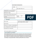 Environment Screening Form