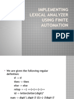 Implementing a Lexical Analyzer Using Finite Automation