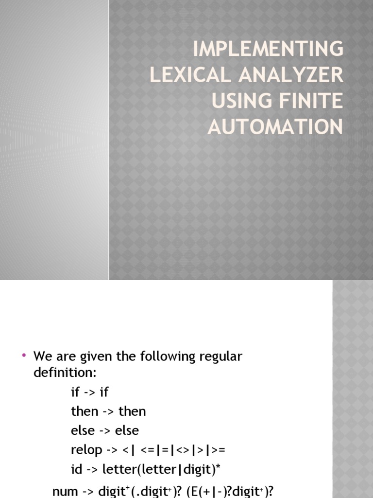 6.implementing Lexical Analyzer Using Finite Automation | PDF ...