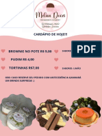 Cardápio de Doces Ou Brigaderia Azul Escuro e Rosa para Imprimir PDF