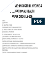 Subject Name: Industriel Hygine & Occupational Health PAPER CODE:I.S-106