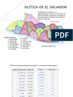 Division Politica de El Salvador Con Extension Territorial Por Departamentos