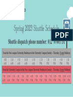 Spring 23 Shuttle Schedule