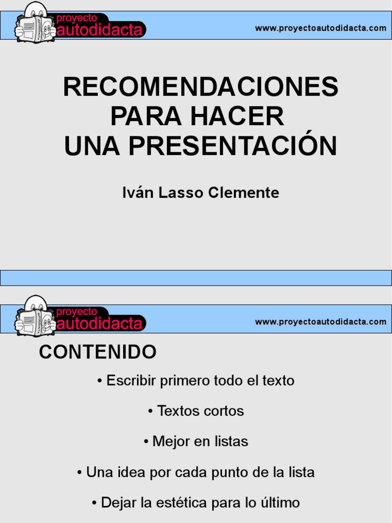 para Hacer Una Presentación de