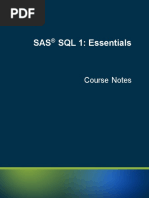 SAS SQL - Course Notes PDF