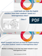 Strategies and Tools for English Teachers in Heterogeneous Classes