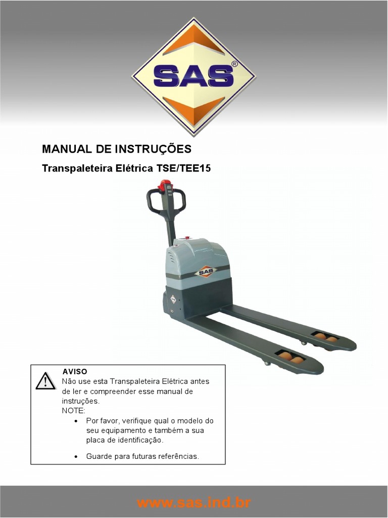 Manual da Transpaleteira Elétrica TSE/TEE15 | PDF | Desperdício | Freio