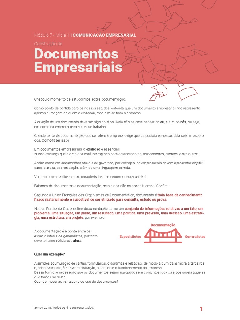 Construção de Documentos Empresariais | PDF | Comunicação | Informação