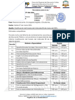 Circular DREC-SE-C01-CTP-084-2023 Modificacion Horario Del Miércoles 08 de Marzo 2023