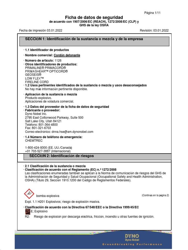 1126 Det Cord SDS PDF PDF Administración de Seguridad y Salud