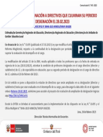 Comunicado N 045-2023 AMPLIACIÓN DE LA DESIGNACIÓN A DIRECTIVOS QUE CULMINAN SU PERIODO DE DESIGNACIÓN EL 28.02.2023 PDF